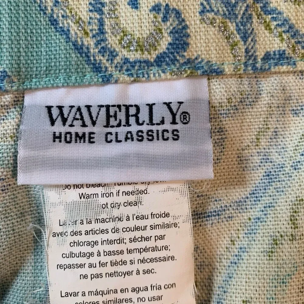 Waverly Home Classics Moonlit Medallion Celestial Valance Set of 2 Blue Green
